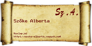 Szőke Alberta névjegykártya